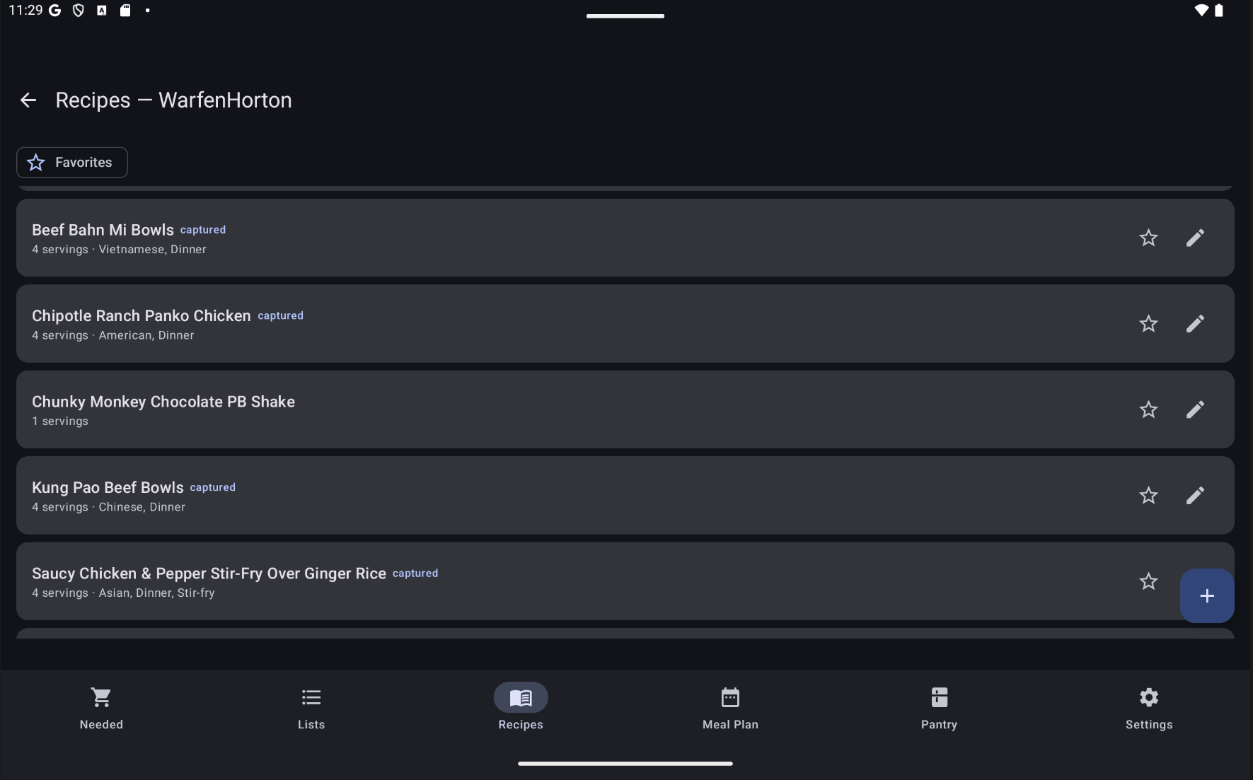 Larova shared recipe library